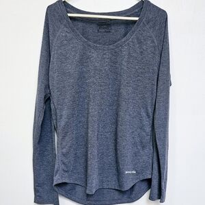 Patagonia Medium Pullover boat neckline basic layering long sleeve top heathered